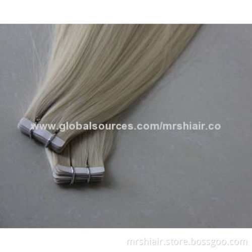 20" 20pcs lot hot sale promotion 60# human hair tape white blonde 100% Remy hair